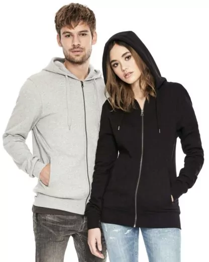 Unisex ZIP Hoodie Schwarz – Bild 3