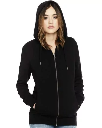 Unisex ZIP Hoodie Schwarz – Bild 2
