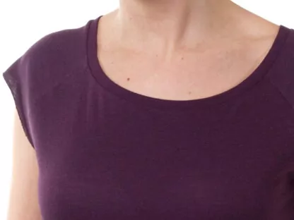 Damen Bambus T-Shirt Aubergine – Bild 4