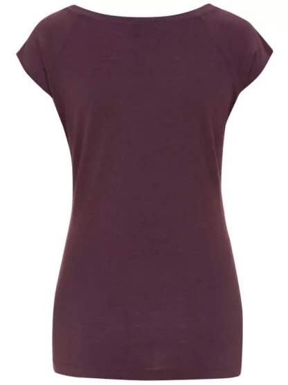 Damen Bambus T-Shirt Aubergine – Bild 3