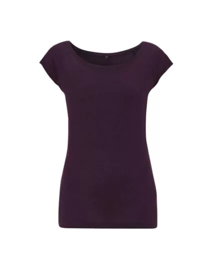 Damen Bambus T-Shirt Aubergine
