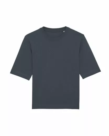 Guter Stoff Damen boxy heavy T-Shirt Fringer India Ink Grey bio fair vegan