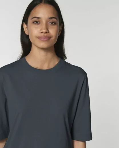Guter Stoff Damen boxy heavy T-Shirt Fringer India Ink Grey bio fair vegan