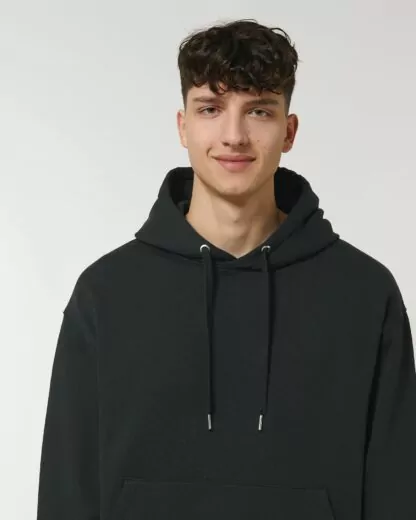 Schwerer 500g Unisex Hoodie Pullover Slammer Heavy Black – Bild 6