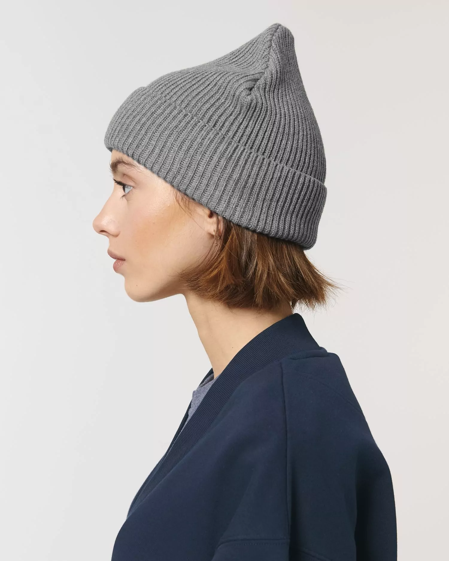 Fisherman Beanie Mid Heather Grey – Bild 4