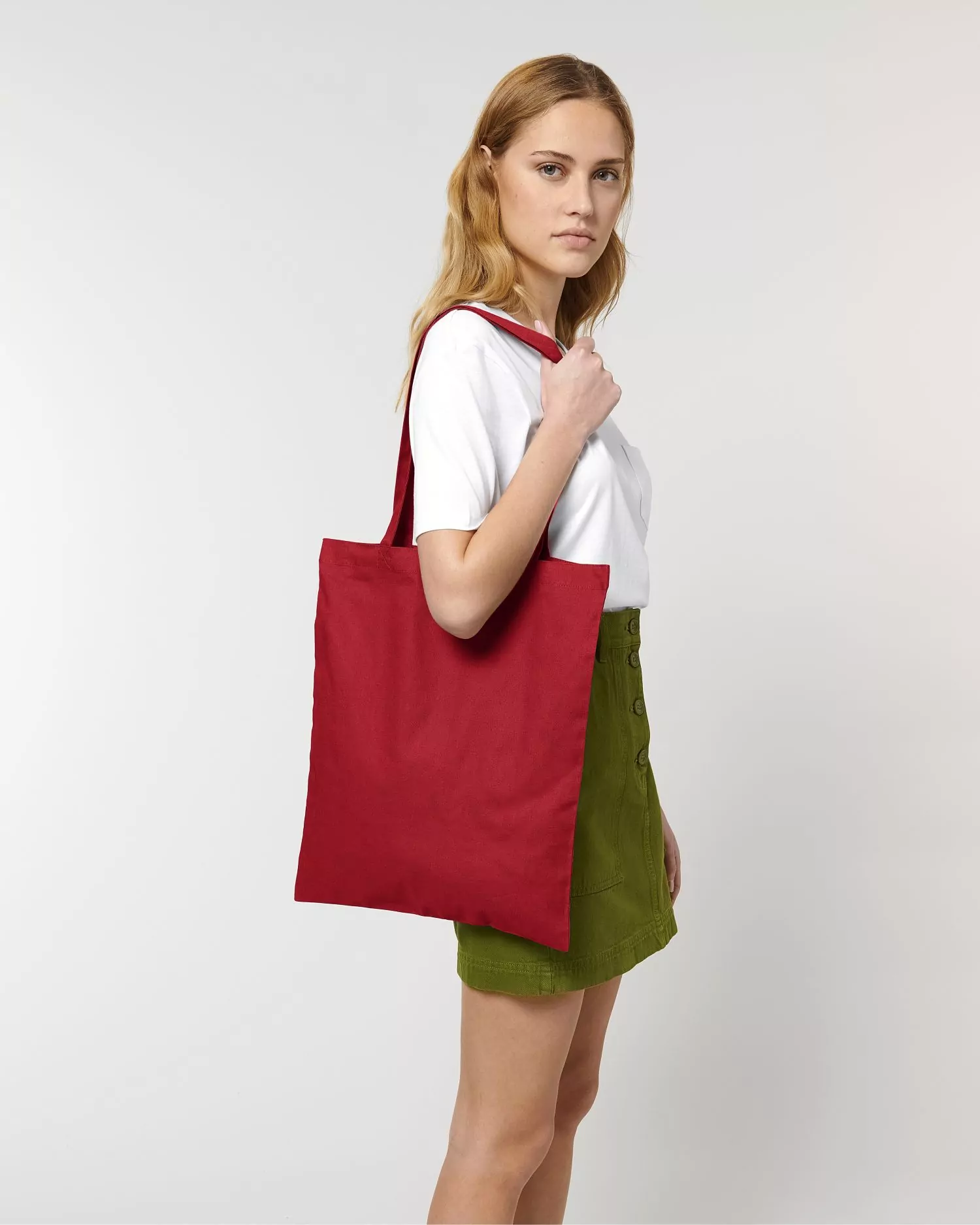 Light Woven Tote Bag Light Tote Bag Red – Bild 3