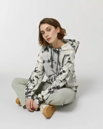 Unisex Hoodie Pullover Cruiser Tie&Dye Natural Raw/Black – Bild 3