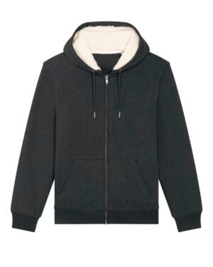 Hygger Sherpa ZIP-Hoodie Dark Heather Grey – Bild 6