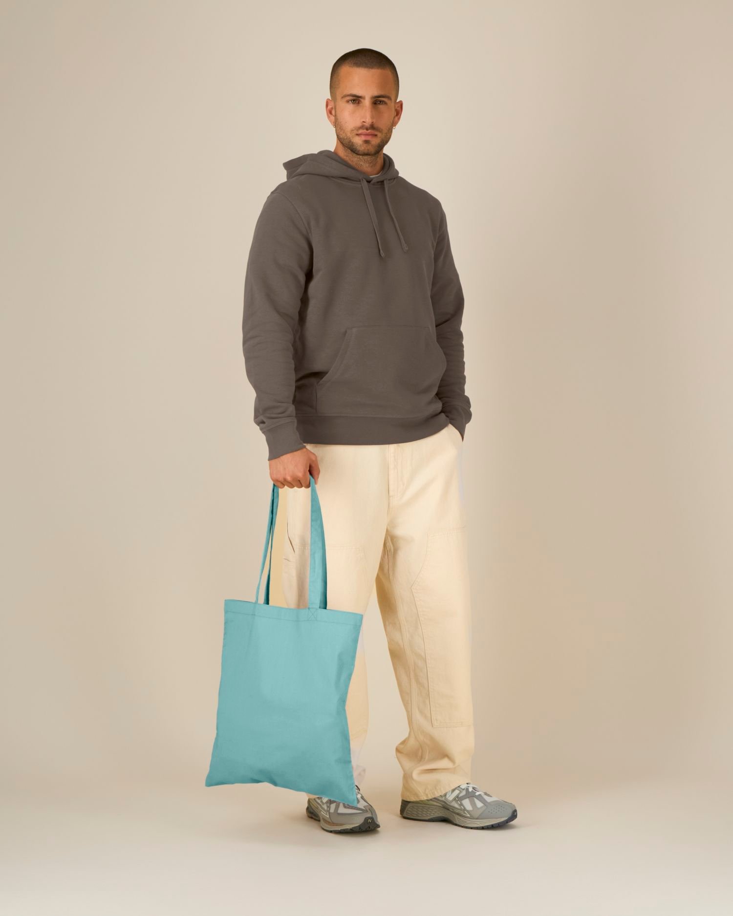 Light Tote Bag Tasche Teal Monstera – Bild 1