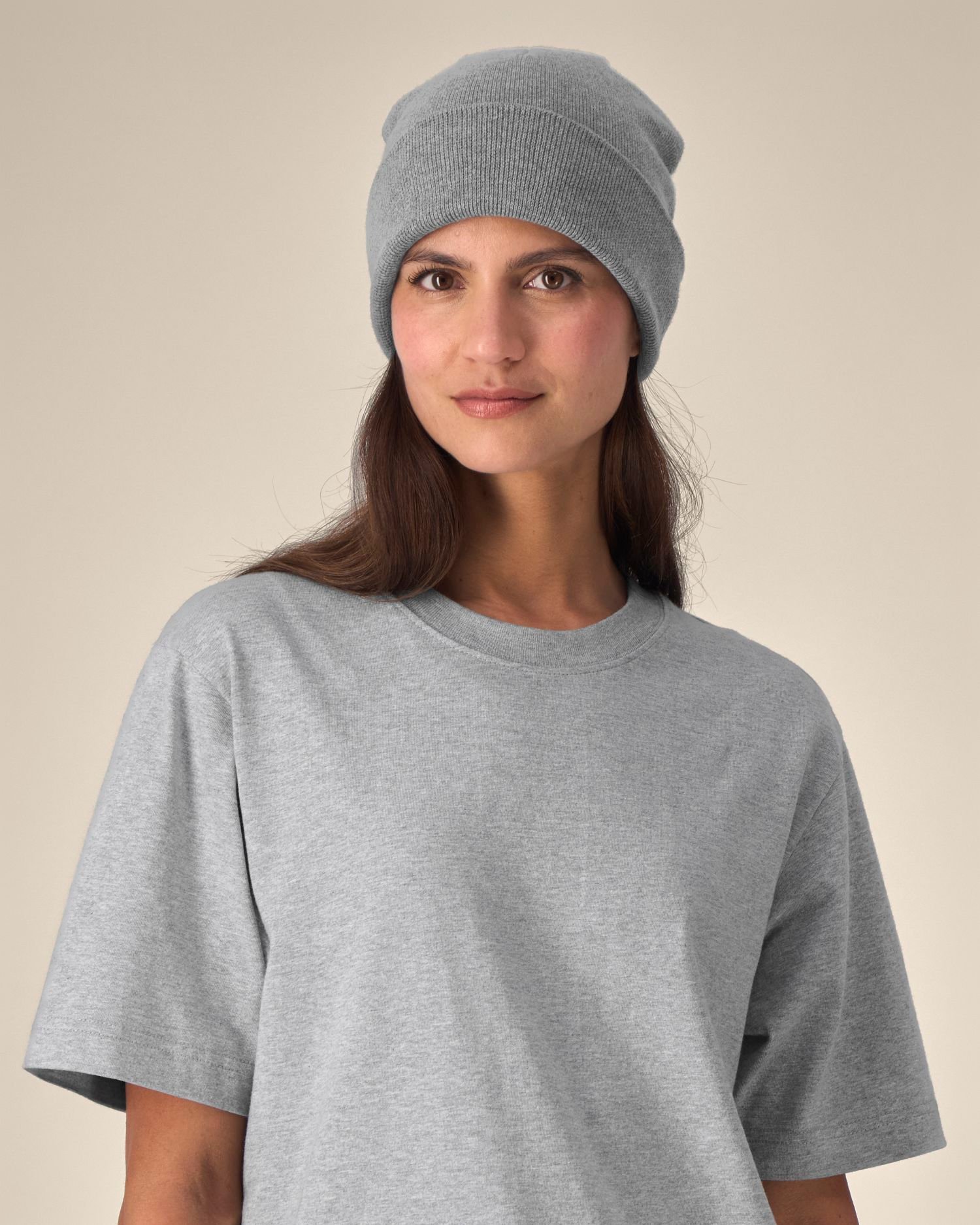 Rib Beanie  Mid Heather Grey – Bild 1